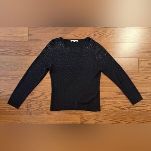 Mercer Street Studio Black Sequined Crew Neck Sweater